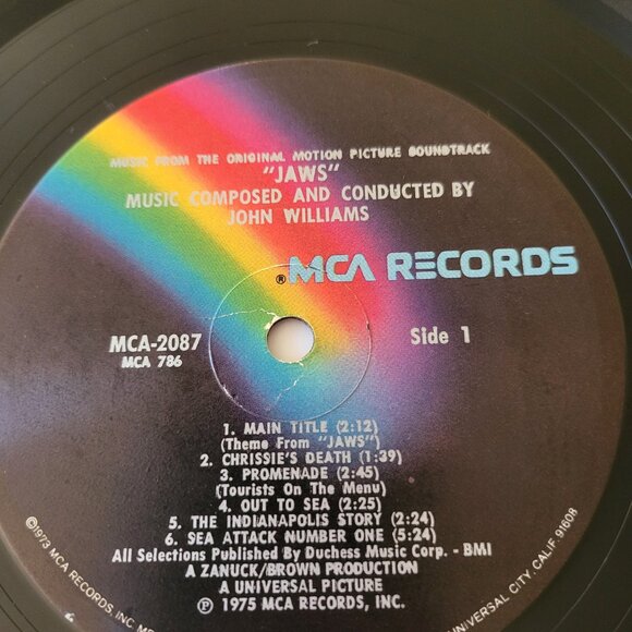 Jaws Original Movie Soundtrack 1975 Vinyl Record MCA-2087 Spielberg Williams LPC - Picture 4 of 10